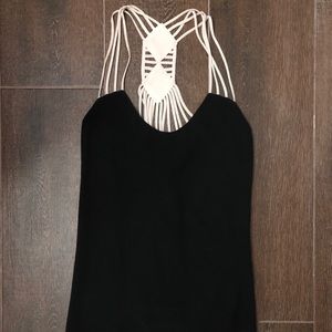 Black and white strappy tank top